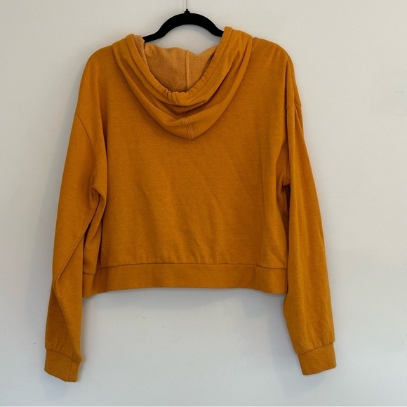 Hurley Crop Fleece Graphic Hoodie Golden Yellow Womens Sz. Medium - Picture 2 of 8